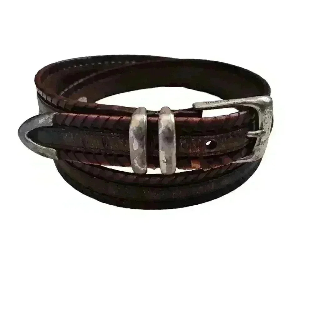 Fossil Brown Full Grain Cowhide Leather Belt Mens 42in